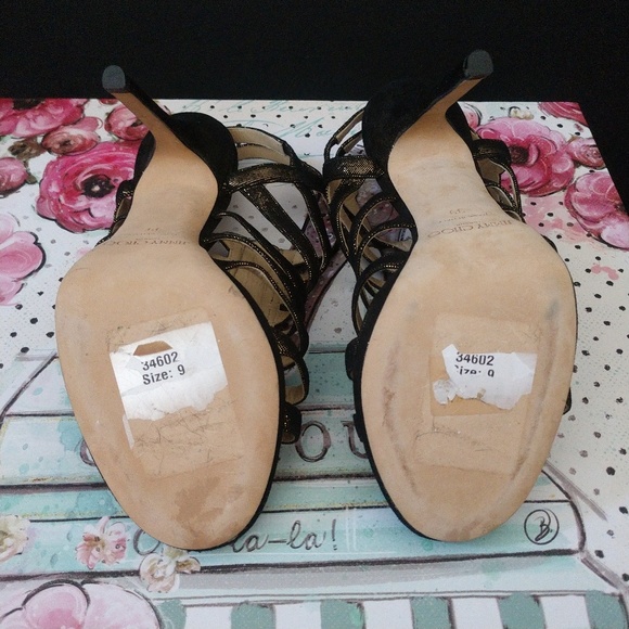 Jimmy Choo - Black/Bronze Metallic Glenys Shoes - Picture 7 of 8